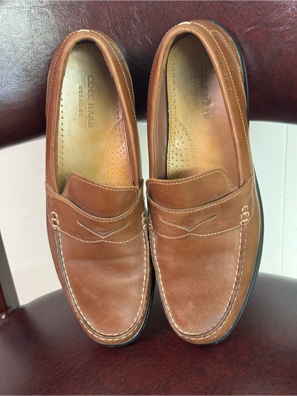 Cole Haan Tan Leather Slip-On Penny Loafers Men’s 11.5M